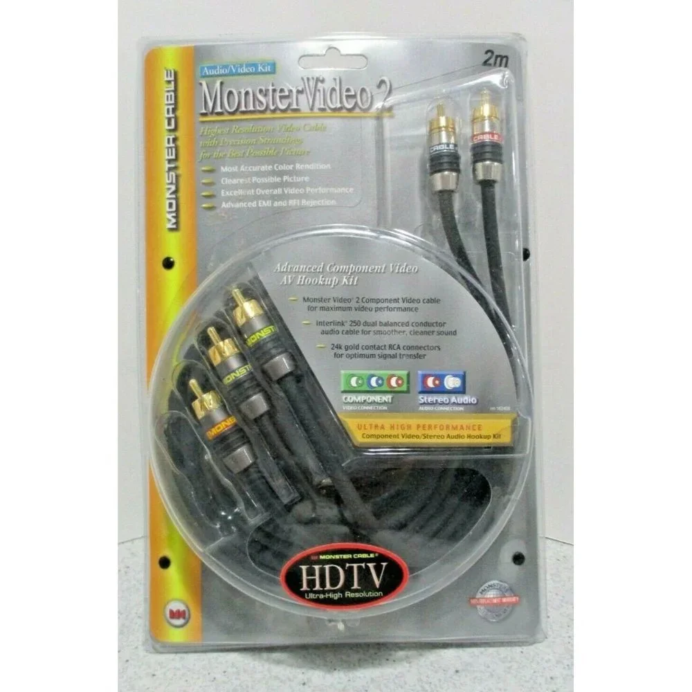 *Monster Video 2 NEW cable HDTV connection cord high performance video 2M 6.6 ft